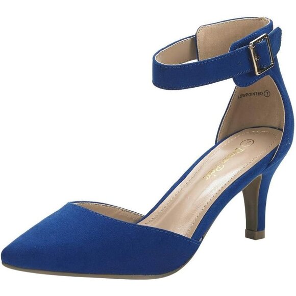 Dream Pairs Women's Royal Suede Faux Suede pointed Toe Kitten Heels Pumps Shoes - Picture 1 of 7